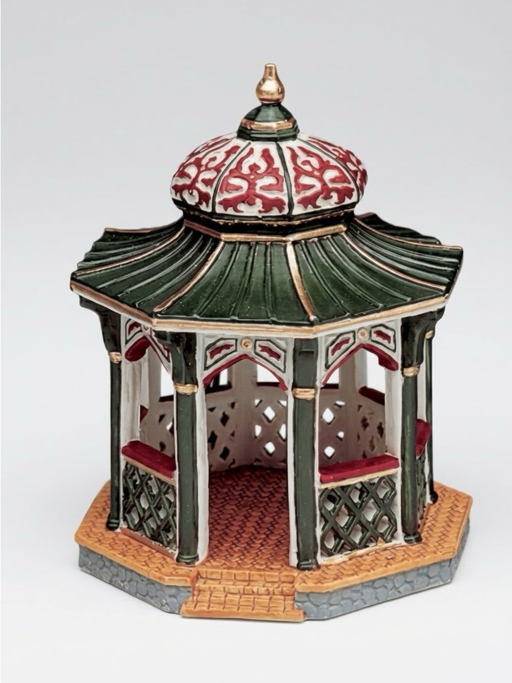 Lemax Porcelain Victorian Gazebo Village Christmas Decor 63180 Vintage 1996